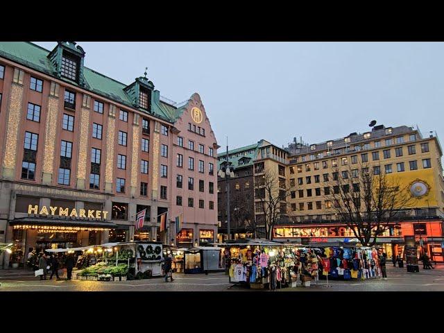  Sweden 4K walk - Cozy December stroll downtown Stockholm (#675)