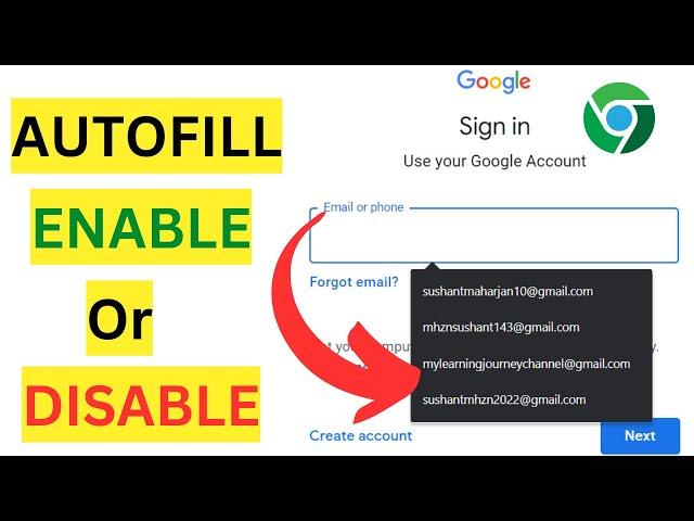 How To Enable Or Disable Autofill In Google Chrome | Chrome Autofill Settings