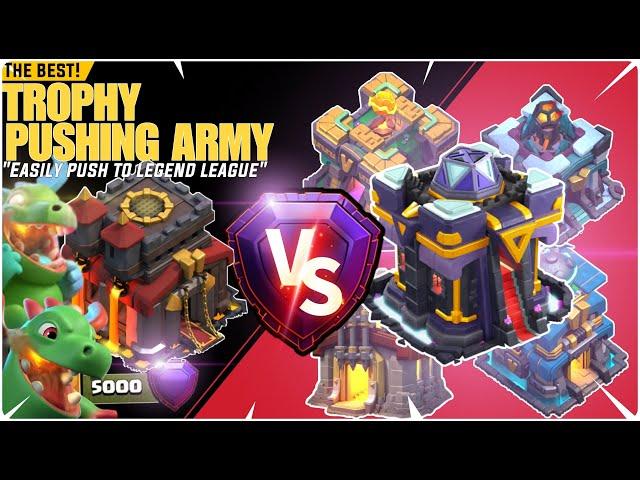 Th10 "Trophy Pushing" Army 2023 (Easy Push To Legend League) | QC BABY DRAGON TH10