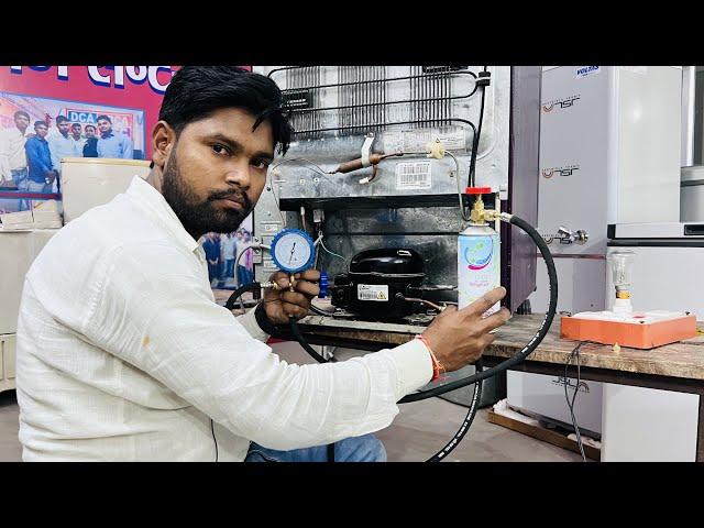 How To gas Fill in Invarter type Refrigerator R600 Gas charging in hindi