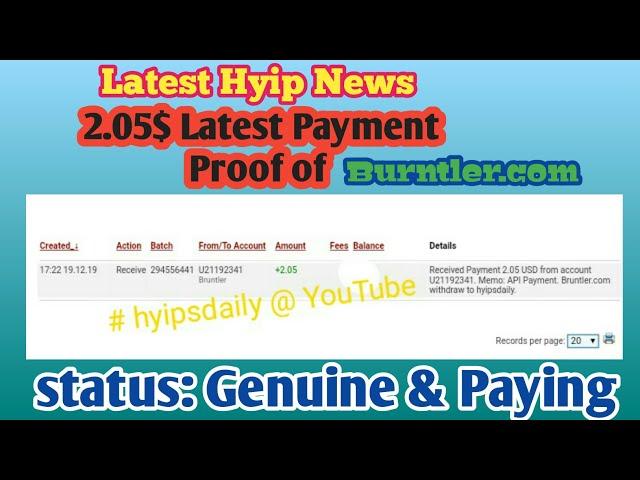 Burntler.com (scam)| 2.05$ Latest withdrawal proof!!! 100% Genuine 1$ Hyip site - Hyips daily