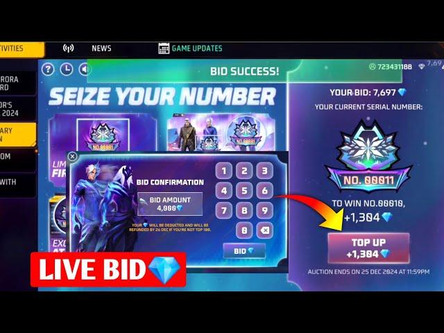 Live Bid 10000 Diamonds Legendary Auction Event Free Fire | Free Fire New Diamonds Event Free Fire