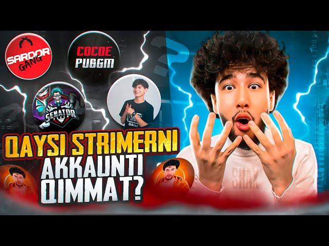 STRIMERLARDAN ENG QIMMAT AKKAUNT KIMDA ? // YAKUDZA, SENATOR, SARDOR GANG, COCOE // PUBG MOBILE 