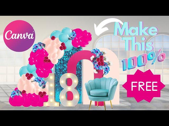 Tutorial: Free Canva Balloon Mock Up + Free Background Remover + NO subscription