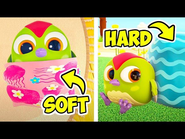 Baby songs with Hop Hop the Owl cartoon! Hard & Soft kids’ song. Nursery rhymes & baby cartoons.