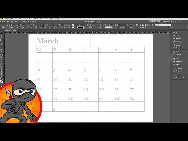 Make a  Calendar Layout in InDesign