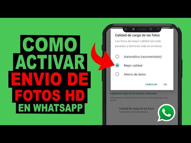 COMO ACTIVAR EL ENVIO DE FOTOS HD EN WhatsApp