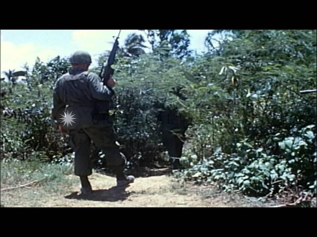 Activities of 9th Infantry Division about soldiers training in Dong Tam, Vietnam. HD Stock Footage