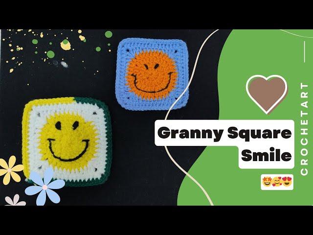 Wow!! So Amazing! Easy Crochet Granny Square Smile Design!!