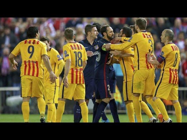 Barcelona vs. Atletico Madrid (Fights, Fouls, Red Cards)