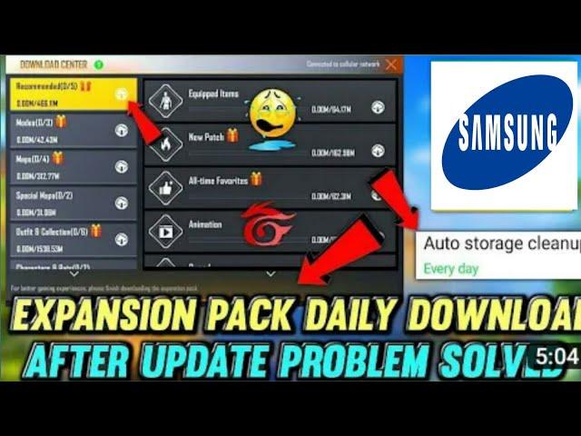 Free fire expansion pack delete problem in Samsung/free fire costume pack delete problem in Samsung