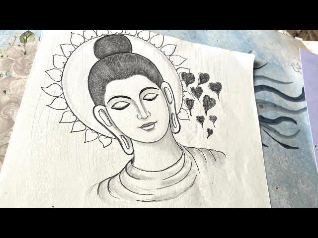 Lord budha pencil sketch for beginners || Buddha drawing || Buddha Purnima drawing step by step