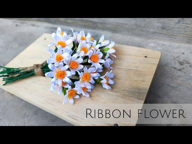 DIY /how to make satin ribbon flower daisy/ Camomile  simple and easy