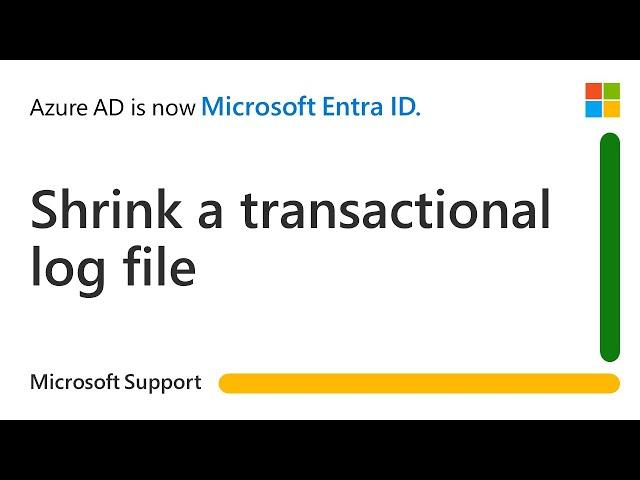 How to shrink a SQL Server transactional log file | Microsoft