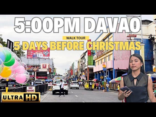 DAVAO/Street Noise & Hustle Bustle Christmas Seaon Walk Tour UHD