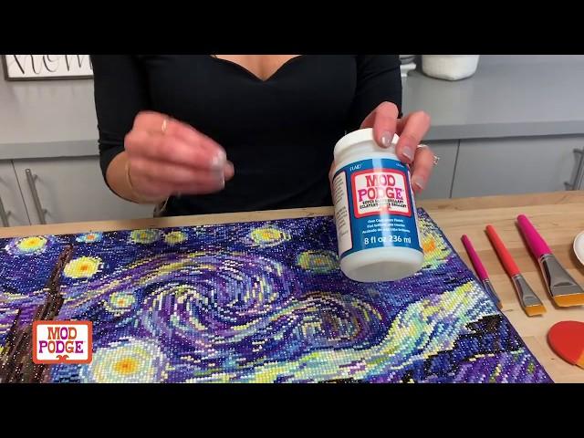 Sealing your Diamond Dot Art with Mod Podge