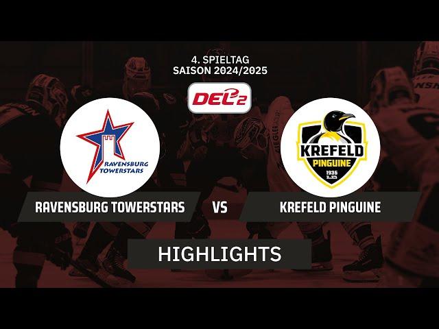 DEL2: Ravensburg Towerstars vs. Krefeld Pinguine | Highlights - 4. Spieltag | SDTV Eishockey