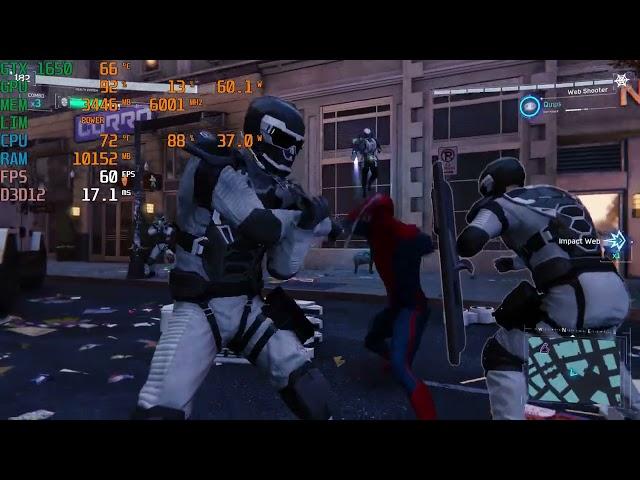 GTX 1650 Best Setting 1080p Marvel's Spider Man Remastered All Settings