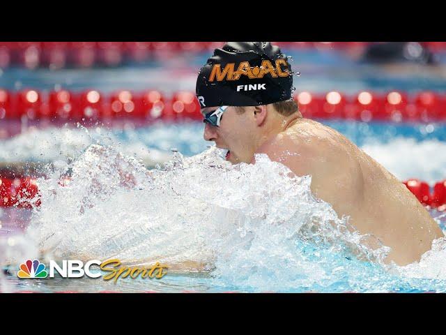 Nic Fink holds off Michael Andrew for 50 breaststroke national title, early birthday present