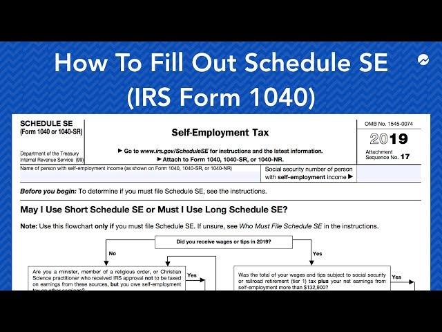 How to Fill out Schedule SE (IRS Form 1040)