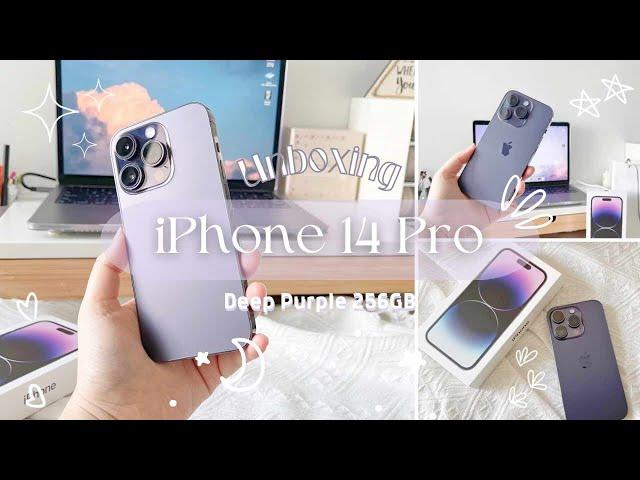  IPHONE 14 PRO UNBOXING | DEEP PURPLE 256GB | IPHONE 14 PRO AESTHETIC UNBOXING 