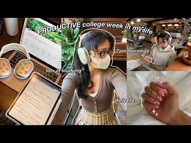 STUDY VLOG | productive uni WEEK in my life ️ 7am morning routine, lots of studying & first midterm