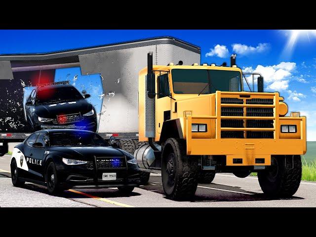 POLICE CHASE UNSTOPPABLE SEMI TRUCK! (BeamNG)