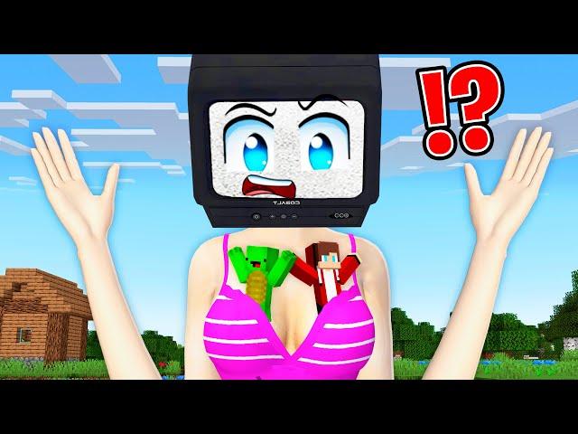 JJ and Mikey HIDE in UNDERWEAR of TV WOMAN in Minecraft - Maizen