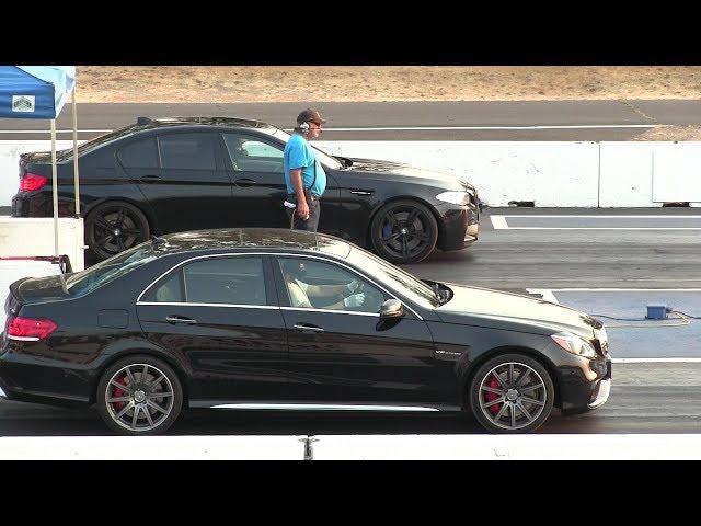 BMW m5 vs AMG V8 Biturbo Mercedes -drag race