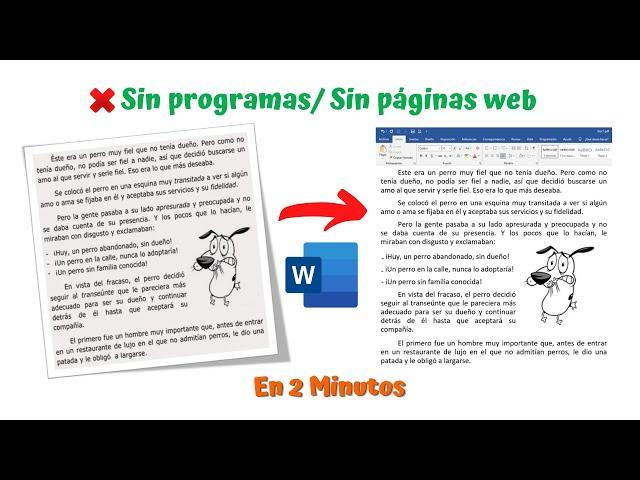 Como convertir una IMAGEN/FOTO a TEXTO EDITABLE en Word - SIN PROGRAMAS/ SIN PÁGINAS WEB