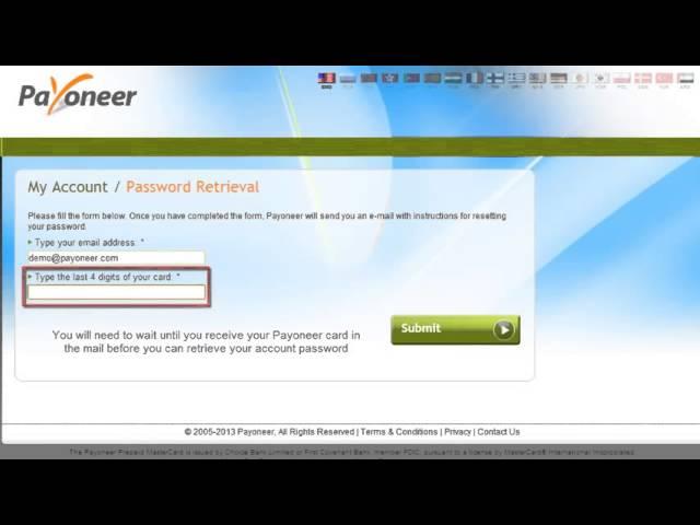 How to reset your Payoneer account password     YouTube