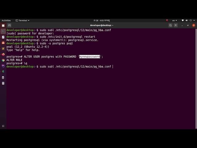 How to Reset Forgotten Password for postgres of PostgreSQL Database on Ubuntu 20.04 LTS, Linux