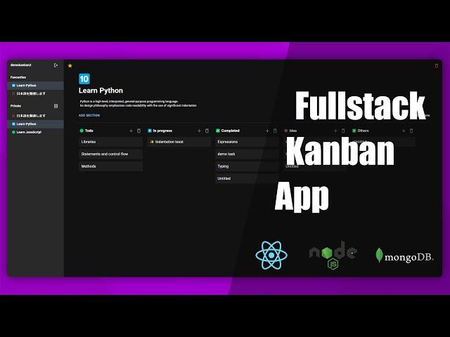 How To Make Full Stack Kanban App | React NodeJS MongoDB Material-UI | Full Stack Developer Course