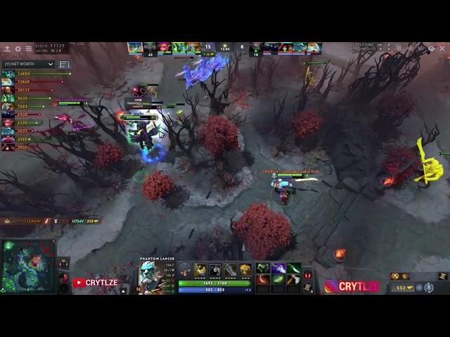 CRAZY COMEBACK PHANTOM LANCER GOD FARM   DOTA 2 PROFESSIONAL GAMEPLAY BY CRYTLZE FULL MATCH