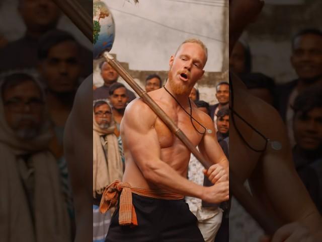 Foreigner Competes in Indian Gada Dangal