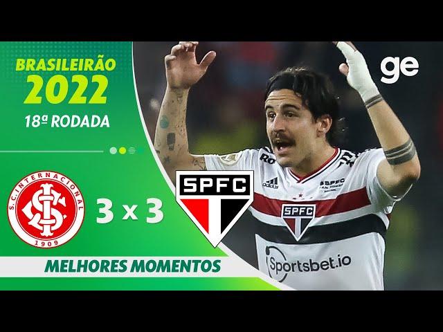 INTERNACIONAL 3 X 3 SÃO PAULO | MELHORES MOMENTOS | 18ª RODADA BRASILEIRÃO 2022 | ge.globo