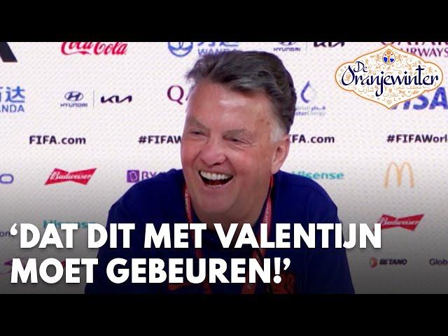 Van Gaal schiet in de lach na vraag Valentijn: 'Dat dit nou met jou moet gebeuren!'