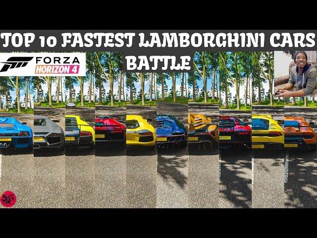 Top 10 Fastest Lamborghini Cars - Forza Horizon 4 Top Speed Battle (fh4)