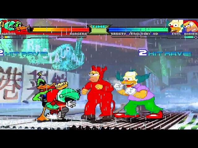 NICK54222 MUGEN: Marvin the Martian and Duck Dodgers VS Evil Homer and Krusty the Clown (Fernando)