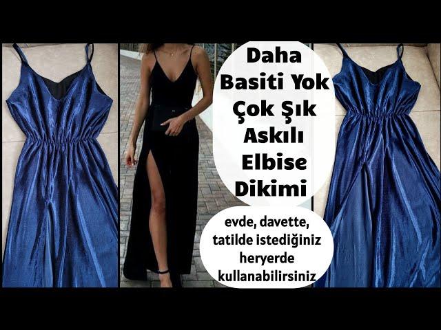 Kolay abiye dikimi  gece elbisesi Askılı elbise pratik elbise #diy #fashion #pratikdikişteknikleri