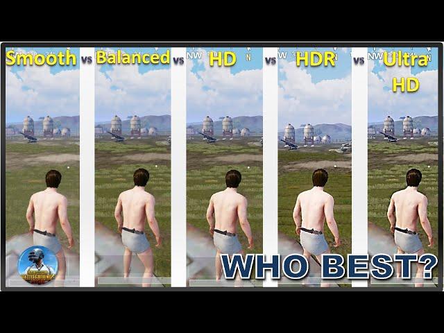 Smooth Vs Balanced Vs HD Vs HDR Vs ULTRA HD - GRAPHICS COMPARISON | PUBG MOBILE | BGMI