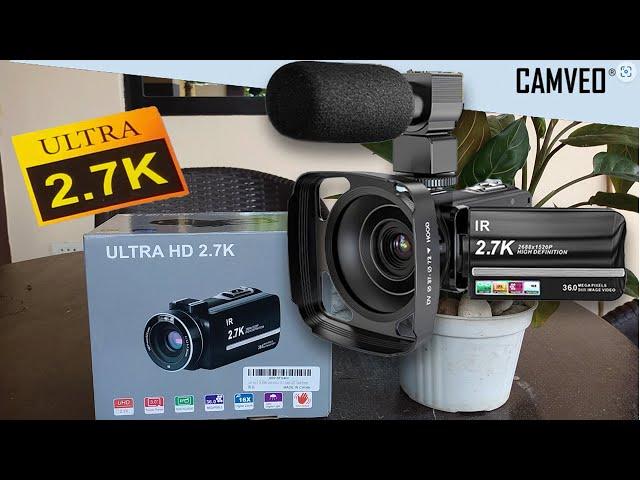 CAMCORDER CAMVEO ULTRA HD 2.7K  HANDS ON REVIEW AND CAMERA TEST #camcorder