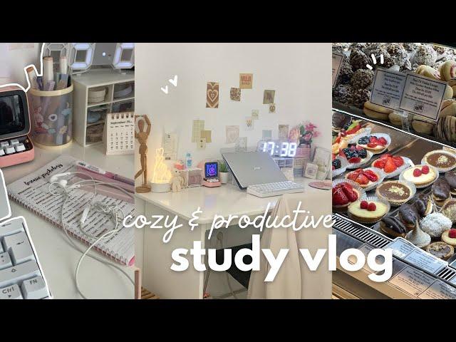 Study vlog  cozy & productive days, note taking, cafés, shopping, skincare, good food, etc.