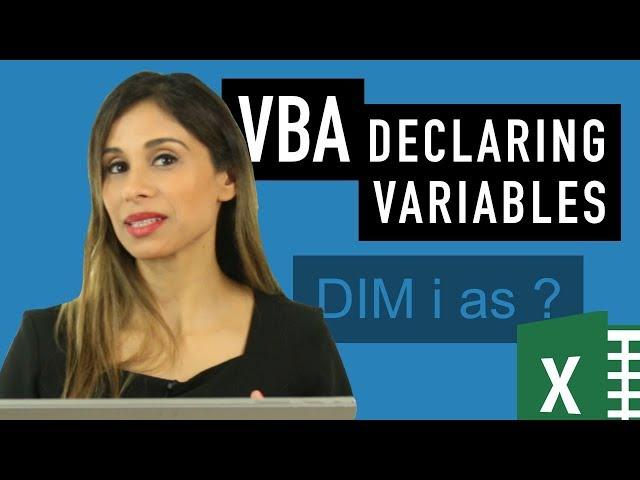 How to Declare (Dim) and Set VBA Variables (use data types correctly)
