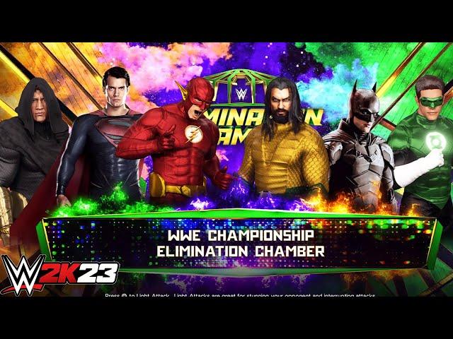 DC Heros 6- Man Elimination Chamber Match | Batman, Superman, Aquaman - WWE 2K23 PS5 [4K]