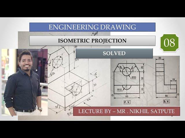 Engineering Drawing | Isometric Projections Problem 08 | Easy Drawing Techniques | Learn with nikhil