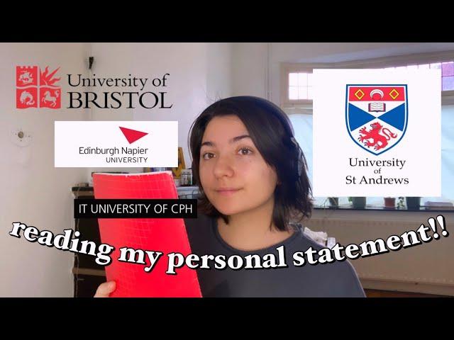 Reading my Personal Statement | got me into St. Andrews, Bristol, IT uni of Copenhagen and more!