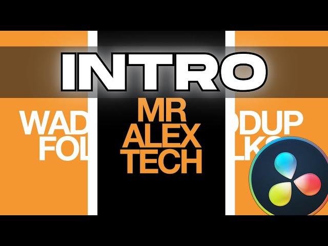 How to create an Intro in Davinci Resolve - Awesome, Clean and Super Easy!