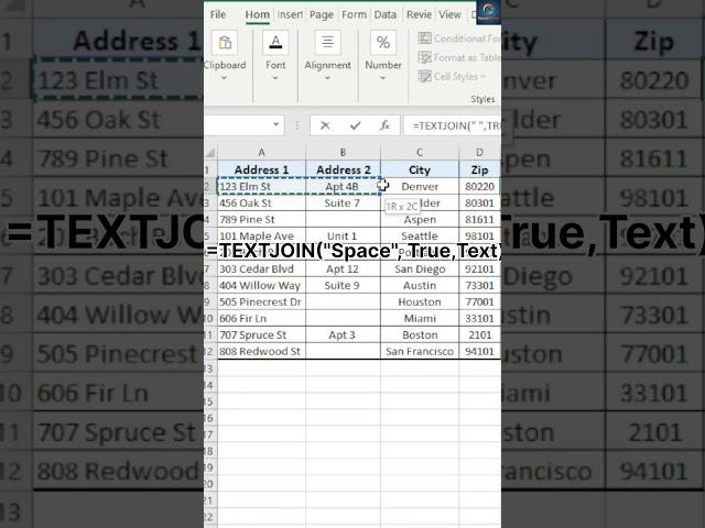 Excel Magic 🪄|Excel Skill With TEXTJOIN and Flash Fill #shortsvideo #trendingshorts #tipsandtricks