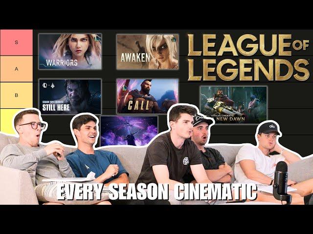 Arcane SUPERFANS React/Rank EVERY League of Legends Season Cinematic | REACTION